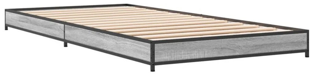 vidaXL Πλαίσιο Κρεβατιού Γκρι Sonoma 100x200 εκ. Επεξ. Ξύλο &amp; Μέταλλο