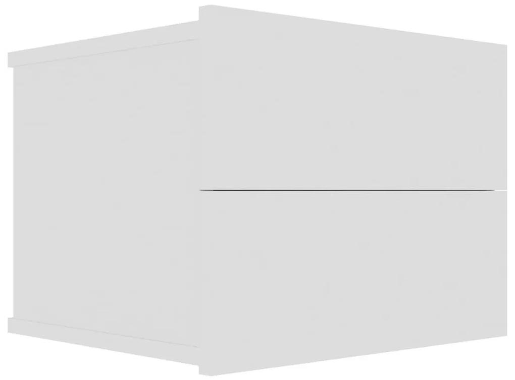 Κομοδίνα 2 τεμ. Λευκά 40 x 30 x 30 εκ. από Μοριοσανίδα - Λευκό