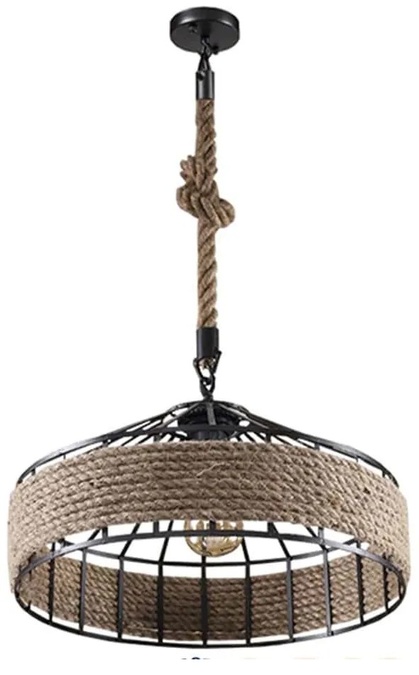 Φωτιστικό Οροφής Poli 01147 Black GloboStar Rope, Metal