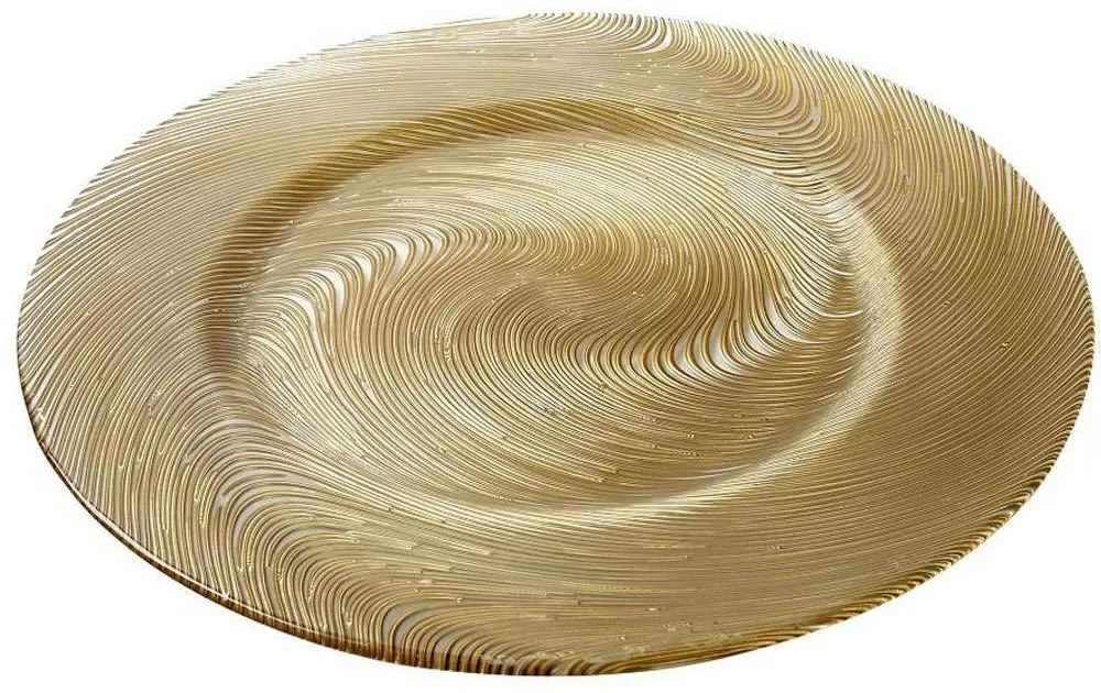 Πιάτο Ρηχό SUP104K4 Φ33x1,4cm Clear-Gold Espiel Glass