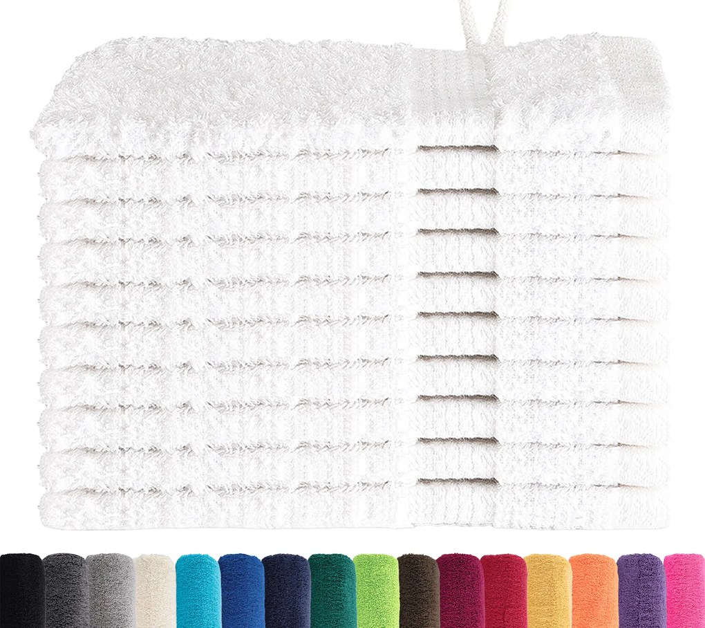 vidaXL Πετσέτες 10 pcs Λευκό 15 x 21 cm Βαμβάκι