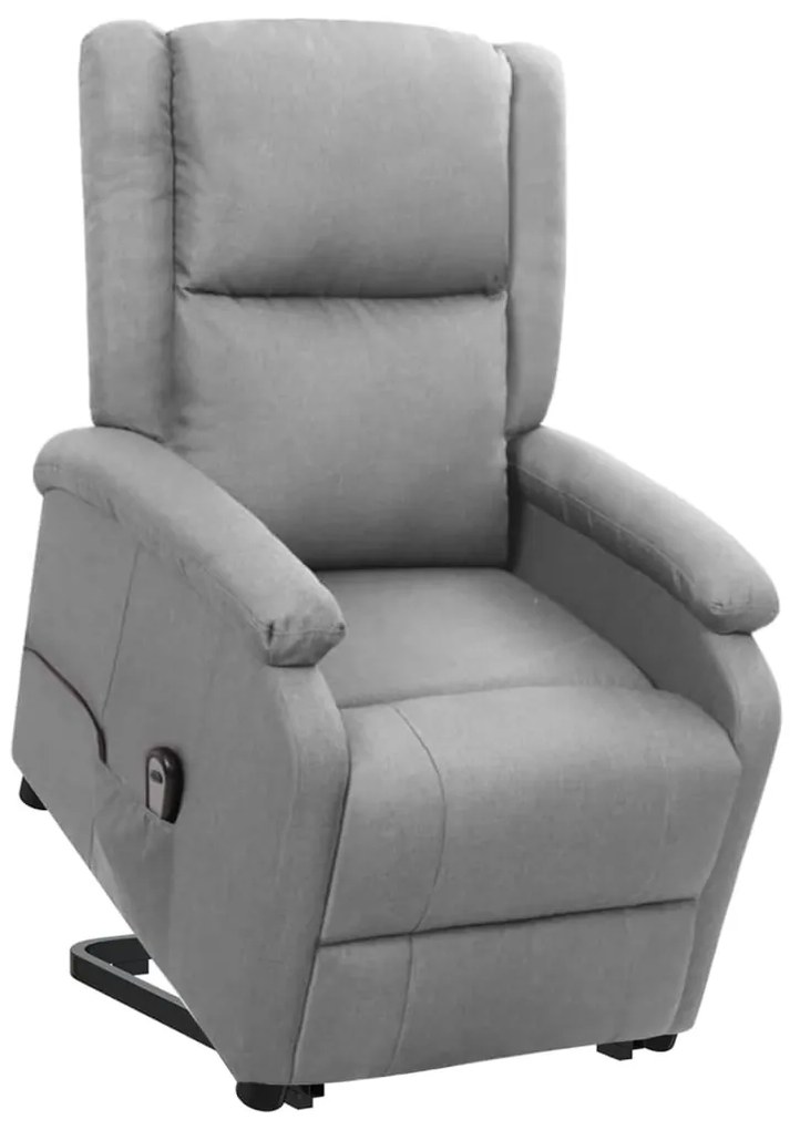 vidaXL Πολυθρόνα με Ανύψωση Ανοιχτό Γκρι Υφασμάτινη