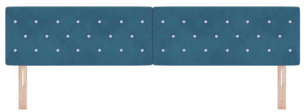 vidaXL Κεφαλάρι με κεφαλάρι Σκούρο Μπλε 200 cm Τεχνητό Δέρμα