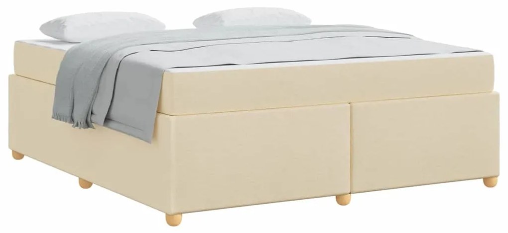 vidaXL Σκελετός Κρεβατιού με στρώμα Κρεμ 180 x 200 cm ύφασμα