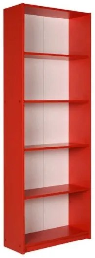 Βιβλιοθήκη μελαμίνης Max Megapap σε κόκκινο 58x23x170εκ. GP009-0038-GP009-0038-Κόκκινο GP009-0038