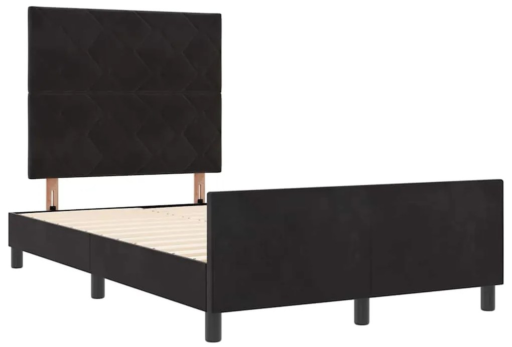 vidaXL Σκελετός Κρεβατιού με κεφαλάρι Μαύρο 120 x 200 cm Βελούδο