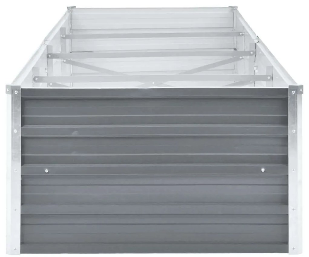 vidaXL Ζαρντινιέρα Υπερυψωμένη Γκρι 320x80x45 εκ. Γαλβανισμ. Χάλυβας