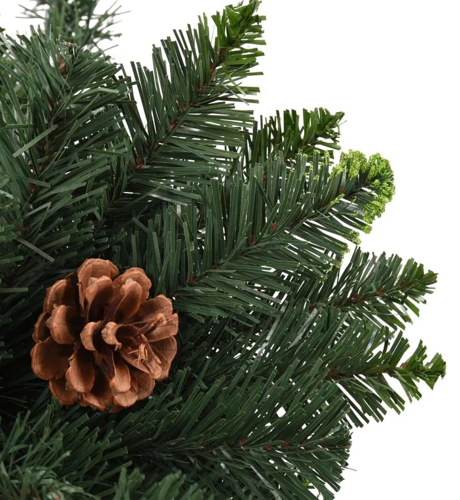 vidaXL Χριστουγεννιάτικο Δέντρο Τεχνητό Πράσινο 180 εκ. με Κουκουνάρια