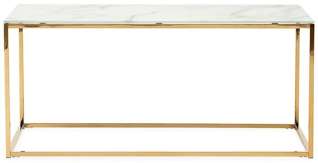 Τραπεζάκι σαλονιού Concept 55 134, Ορείχαλκος, 45x50x100cm, Γυαλί, Γωνιακό | Epipla1.gr