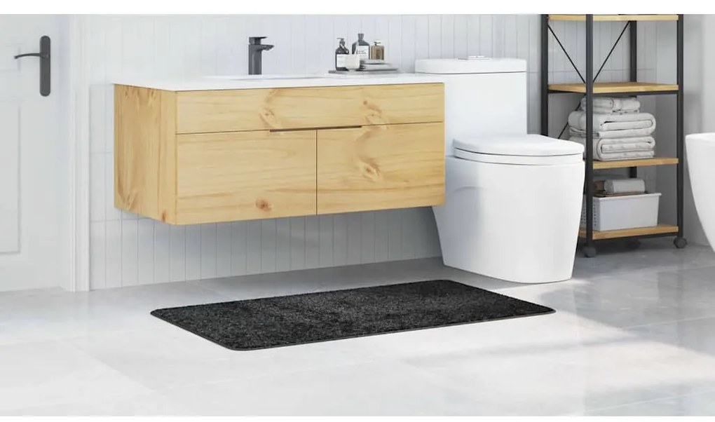 vidaXL Αντιολισθητικό μαξιλάρι μπάνιου Σκούρο Γκρι 70 x 120 cm PP