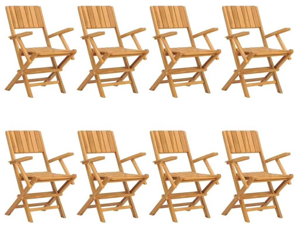 vidaXL Καρέκλες Κήπου Πτυσσόμενες 8 τεμ. 55x61x90 εκ. Μασίφ Ξύλο Teak