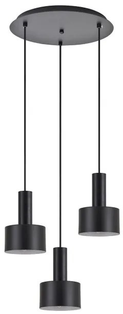 Κρεμαστό Φωτιστικό 3xE27 Κύλινδροι Adept Tube Homelighting-77-8544-Μαύρο 77-8544