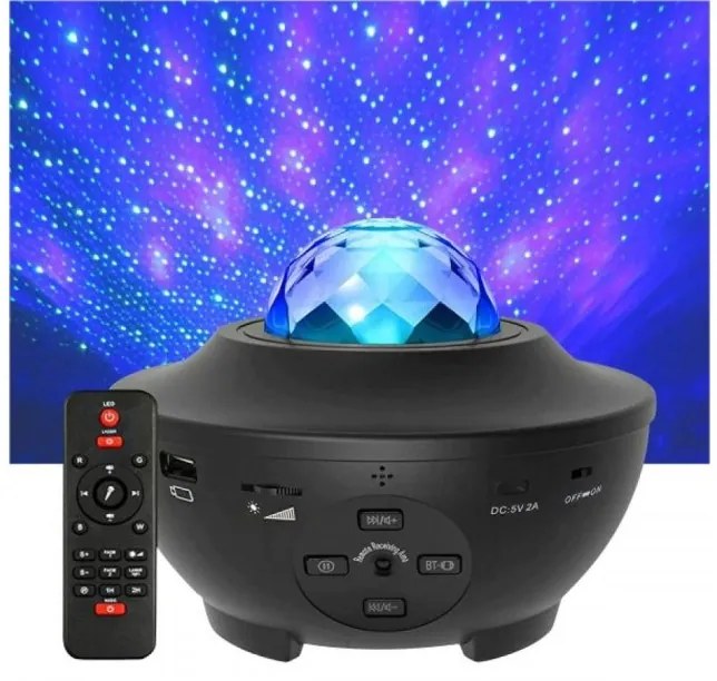 Επιτραπέζιο Φωτιστικό LED Magic Laser RGB 6552 Spotlight-6552-Μαύρο 6552