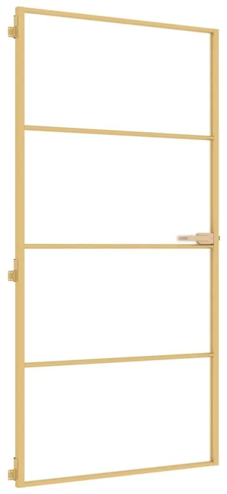 Εσωτερική Πόρτα Χρυσή 102,5x201,5 εκ. Ψημένο Γυαλί &amp; Αλουμίνιο - Μαύρο