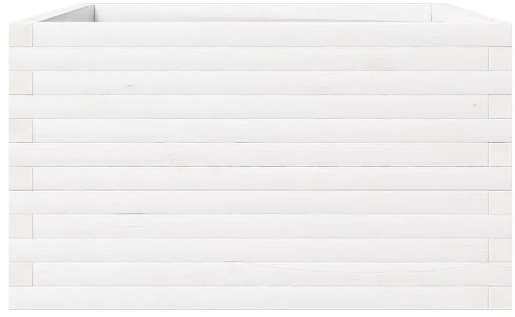 vidaXL Ζαρντινιέρα Κήπου Λευκή 80x80x46 εκ. από Μασίφ Ξύλο Πεύκου