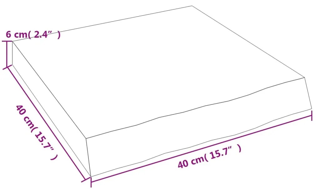 Πάγκος Μπάνιου Αν. Καφέ 40x40x(2-6) εκ. Επεξεργ. Μασίφ Ξύλο - Καφέ