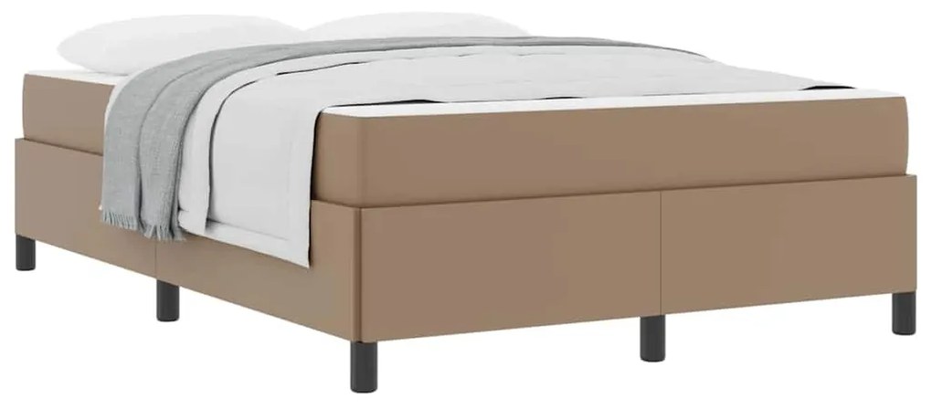 vidaXL Σκελετός Κρεβατιού με στρώμα Καπουτσίνο 140 x 190 cm ύφασμα