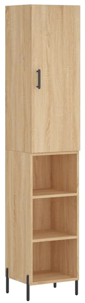 vidaXL Μπουφές Sonoma δρυς 34,5 x 34 x 180 εκ. από Επεξεργασμένο Ξύλο