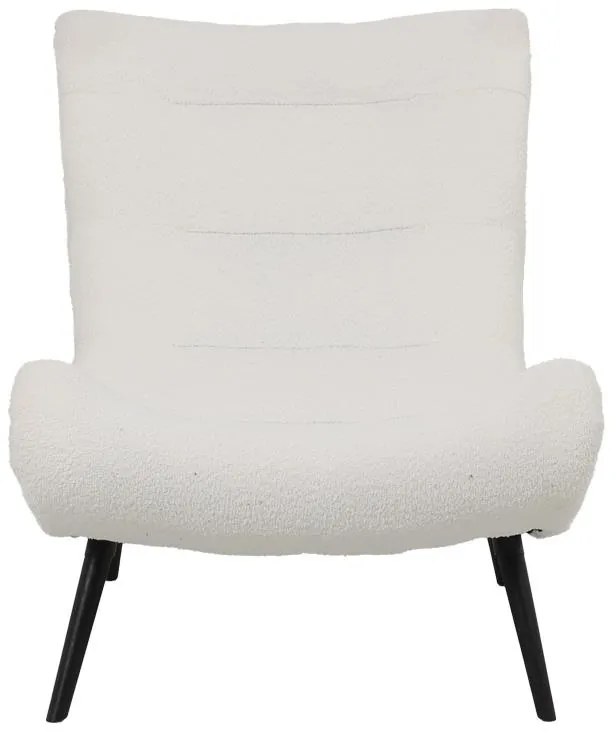 Πολυθρόνα-μπερζέρα Silla μπουκλέ ύφασμα σε λευκή απόχρωση 97x80x100εκ 97x80x100 εκ.