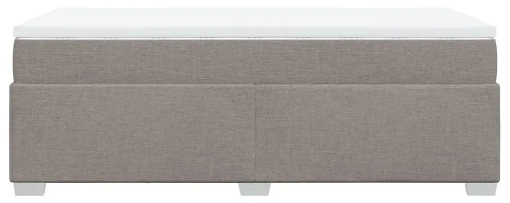 Κρεβάτι Boxspring με Στρώμα Taupe 80x200 εκ. Υφασμάτινο - Μπεζ-Γκρι