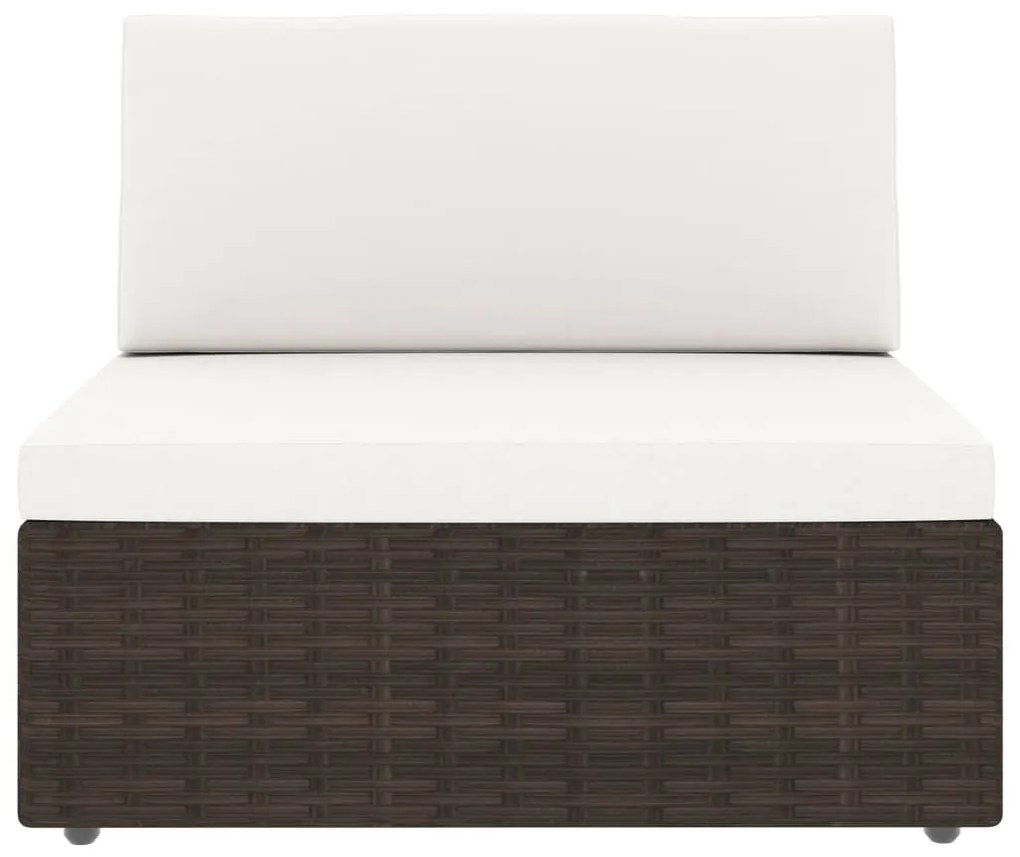 vidaXL Σαλόνι Κήπου 4 Τεμαχίων Καφέ από Συνθετικό Ρατάν