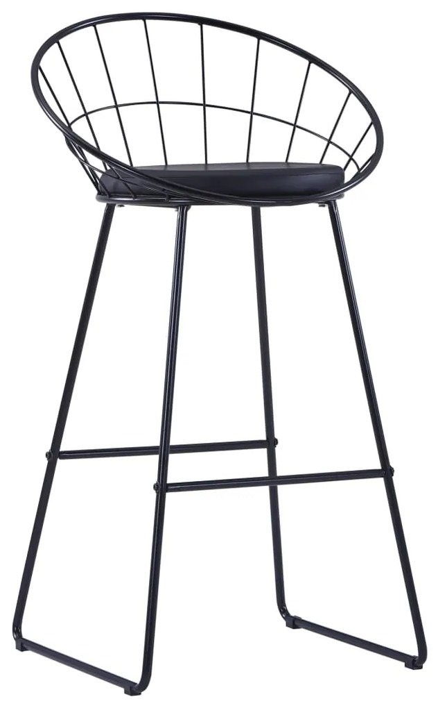 vidaXL Καρέκλες Μπαρ 2 τεμ. Μαύρες από Συνθετικό Δέρμα