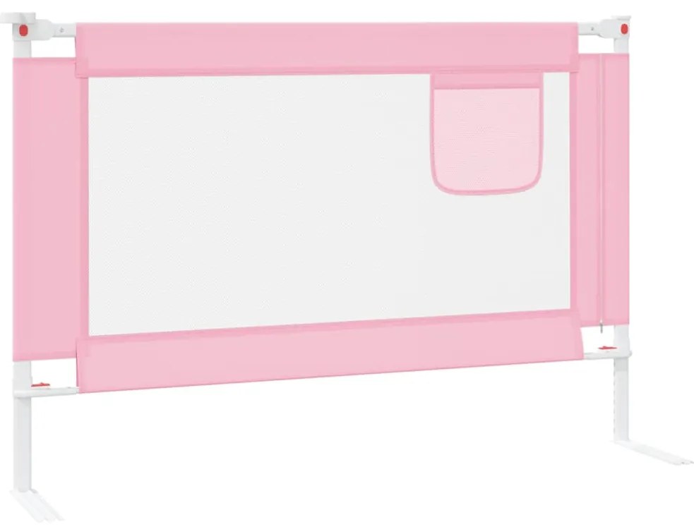 vidaXL Μπάρα Κρεβατιού Προστατευτική Ροζ 100 x 25 εκ. Υφασμάτινη