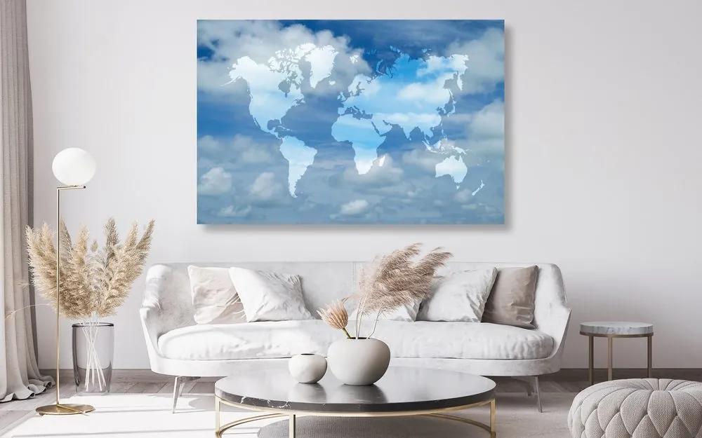 Εικόνα στον παγκόσμιο χάρτη φελλού με παραδεισένιο φόντο - 120x80  flags