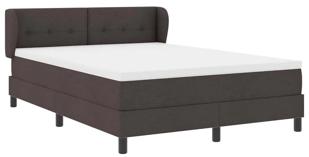 vidaXL Κρεβάτι box spring με στρώμα με στρώμα Σκούρο καφέ Σκούρο καφέ