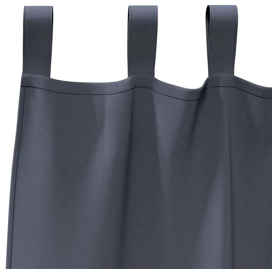 vidaXL Κουρτίνες με κουρτίνες 2 pcs Ανθρακί Πολυεστέρας