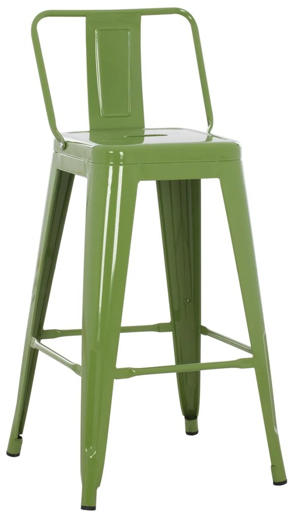 Σκαμπό μπαρ Melita-Pro Μεσαίου ύψους Μεταλλικό Light Olive Green 43x43x88Υ εκ. 43x43x88 εκ.