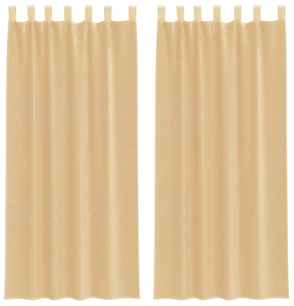 vidaXL Κουρτίνες Voile με βρόχους 2 τεμάχια Άμμος 140x245 cm