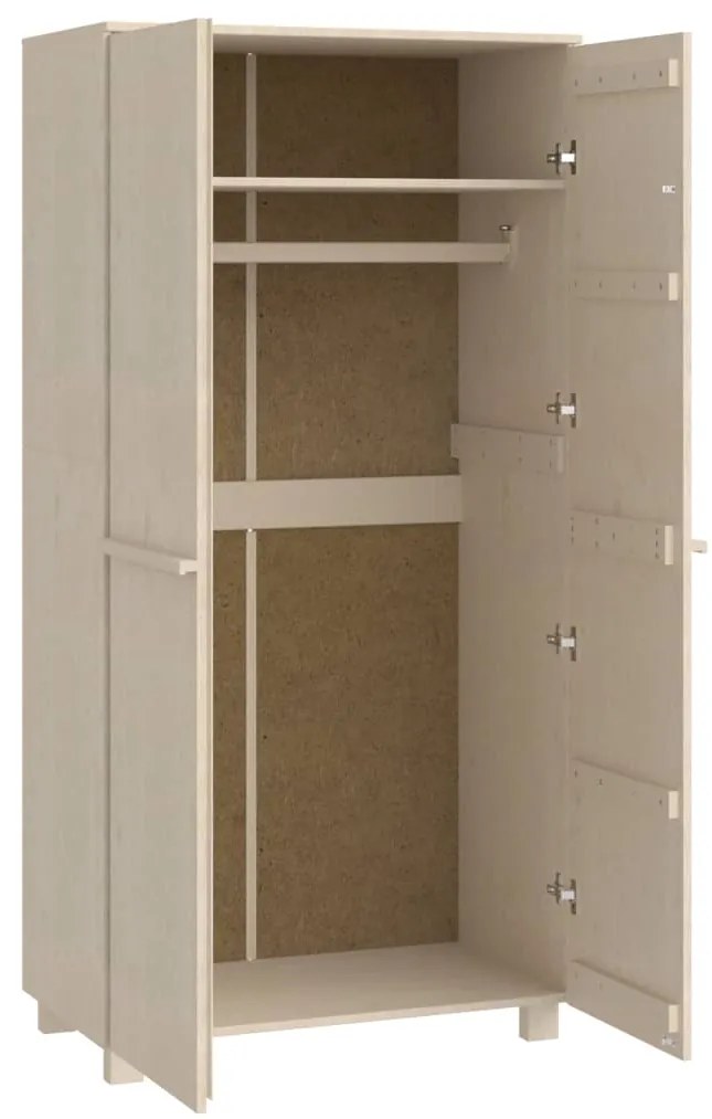 vidaXL Ντουλάπα HAMAR Καφέ Μελί 89 x 50 x 180 εκ. Μασίφ Ξύλο Πεύκου