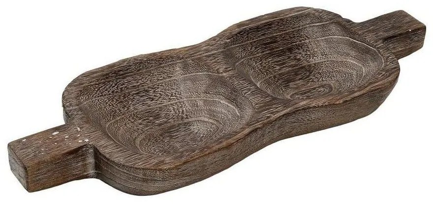 Ξυροκαρπιέρα 2 Θέσεων Ξύλινη XYP308  40.5Χ15Χ4cm Dark Brown Espiel Wood Paulownia