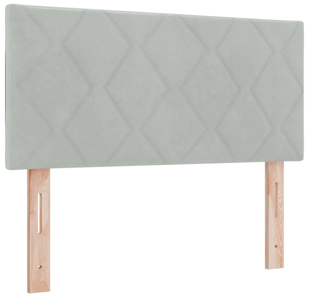 vidaXL κρεβάτι Box Spring με στρώμα ανοιχτό γκρι 90x200 εκ. Βελούδο