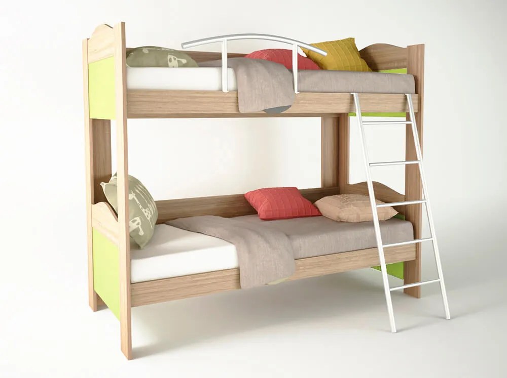 Intrahome Κουκέτα παιδική χρώμα δρυς-λαχανί 90x190x165 Intrahomesa-00652711