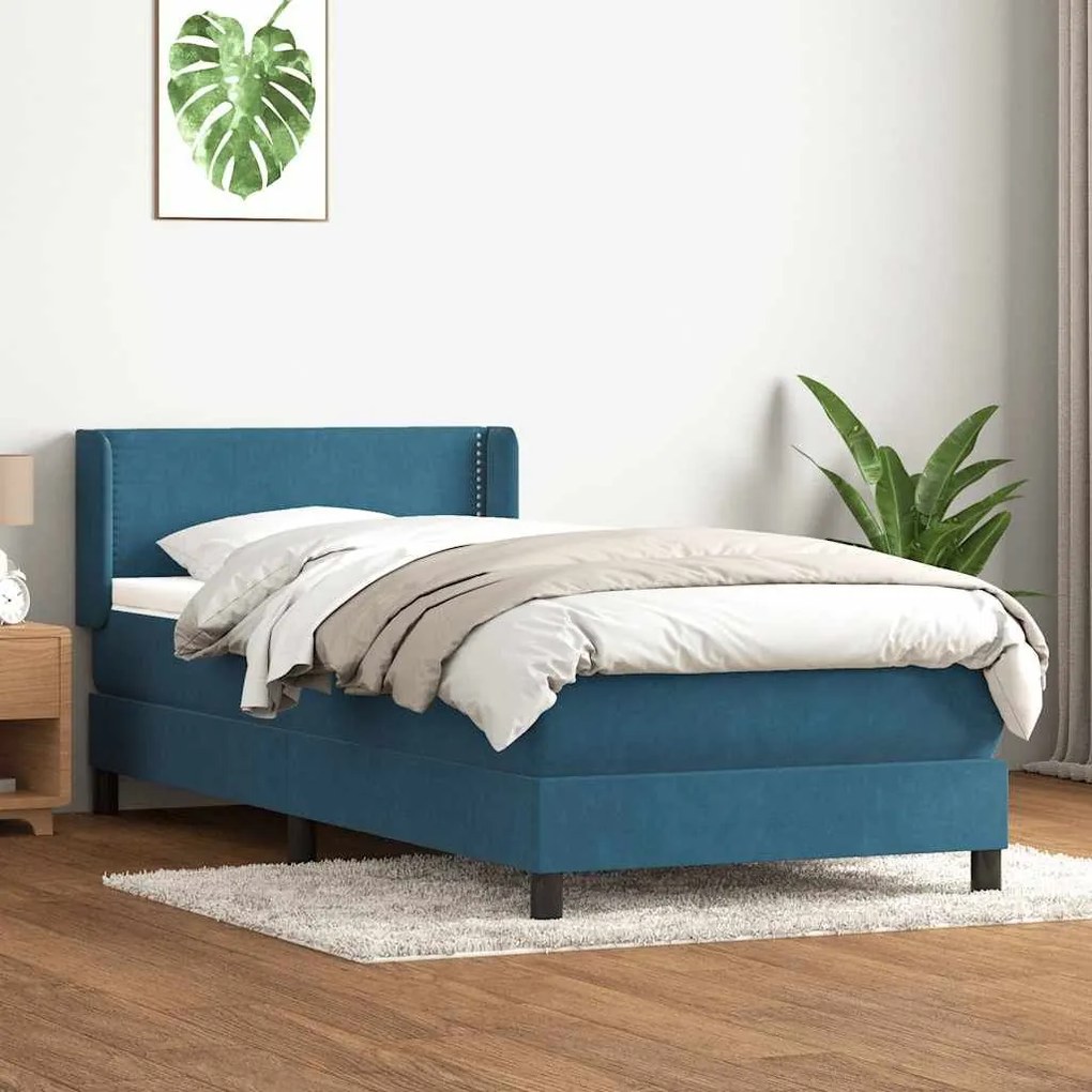 ΚΡΕΒΑΤΙ BOXSPRING ΜΕ ΣΤΡΩΜΑ ΣΚΟΥΡΟ ΜΠΛΕ 80X220 ΕΚ. ΒΕΛΟΥΔΙΝΟ 3318055