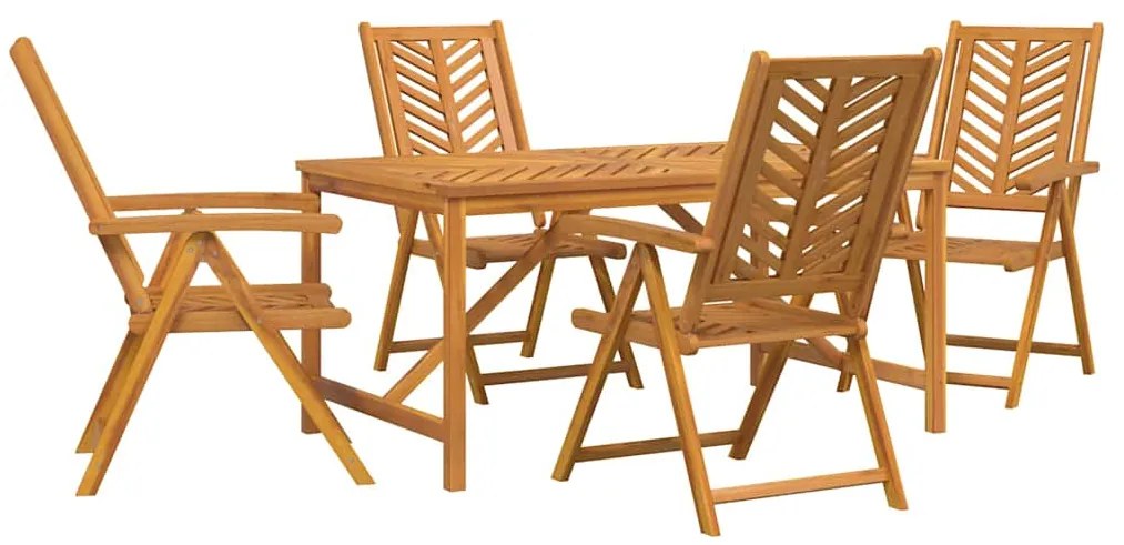 vidaXL Σέτ φαγητού για κήπο 5 pcs Καφέ Στερεό Ξύλο Ακακίας