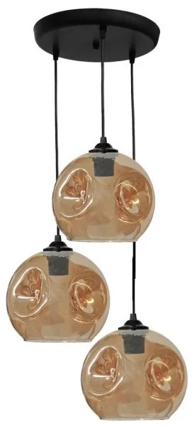 Κρεμαστό Φωτιστικό Οροφής 3xE27 Γυαλί Φ36cm Pop Heronia Lighting-02-0393-Μελί 02-0393