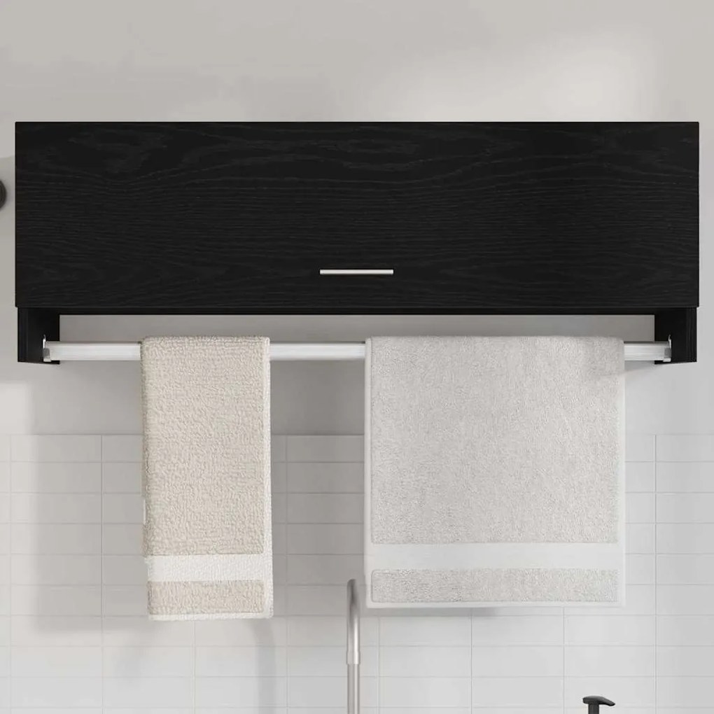 vidaXL Ντουλάπι με πόρτα Μαύρο 100 x 32.5 x 35 cm Επεξεργασμένο ξύλο