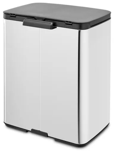 Κάδος απορριμμάτων Brabantia Bo Small 12L, Αθόρυβο και ομαλό άνοιγμα, Αντιολισθητική βάση, Inox