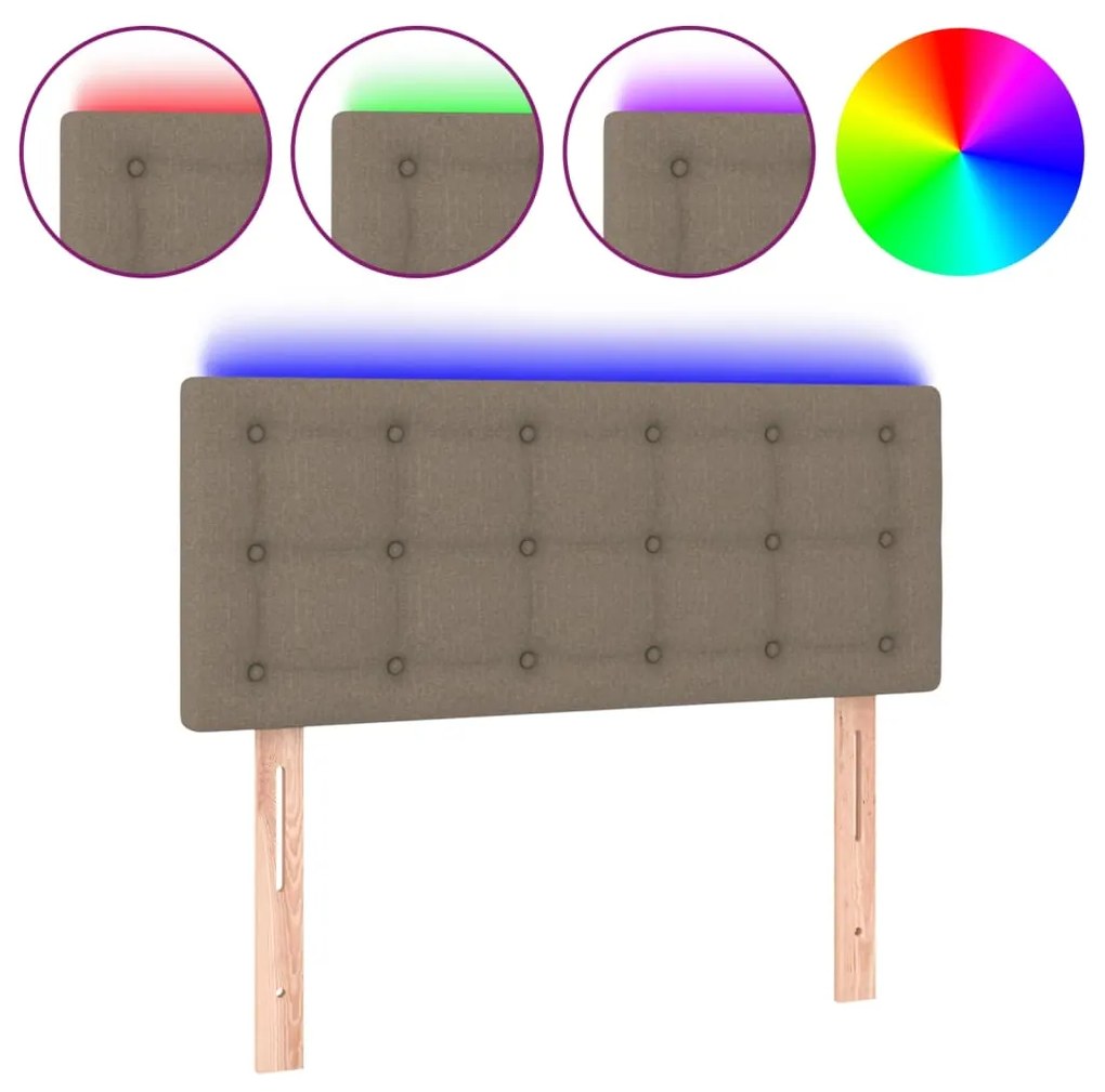 vidaXL Κεφαλάρι Κρεβατιού LED Taupe 80 x 5 x 78/88 εκ. Υφασμάτινο
