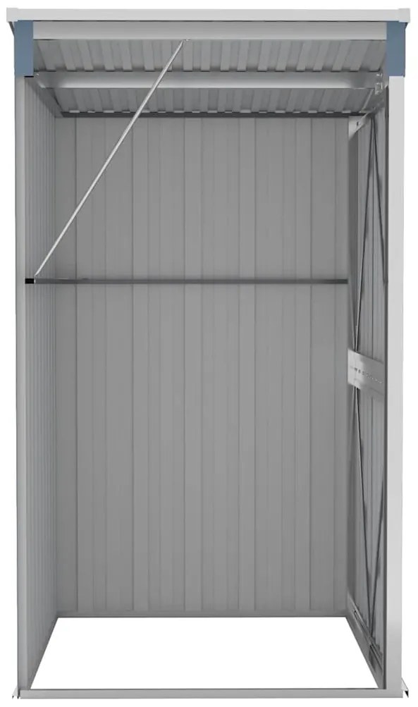 vidaXL Αποθήκη Κήπου Επιτοίχια Γκρι 118x100x178 εκ. Γαλβ. Χάλυβας
