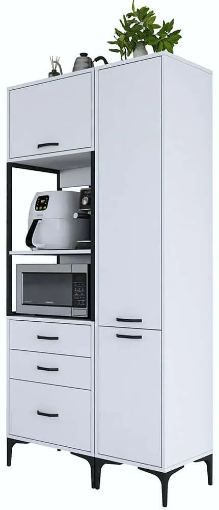 Ντουλάπι Κουζίνας 893RAN4954 100x40x198,6cm White Μοριοσανίδα, Μελαμίνη
