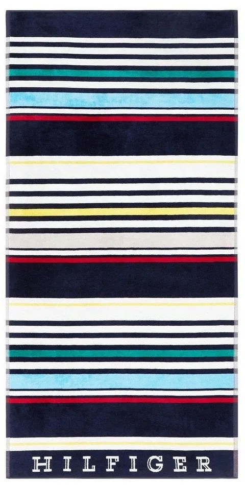 Πετσέτα Θαλάσσης Βελουτέ Athletic Navy Tommy Hilfiger Beach 90x180cm 100% Βαμβάκι