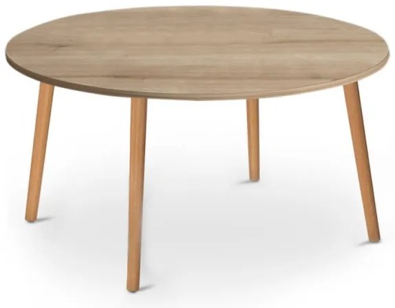 Τραπεζάκι σαλονιού Circle Megapap από μελαμίνη oak 90x90x40εκ. GP022-0037,2-GP022-0037,2-Καφέ GP022-0037,2