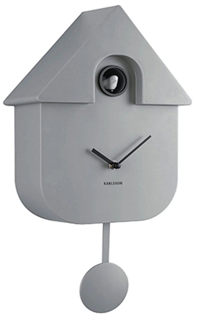Ρολόι Τοίχου KA5768GY Modern Cuckoo Grey Karlsson Πλαστικό