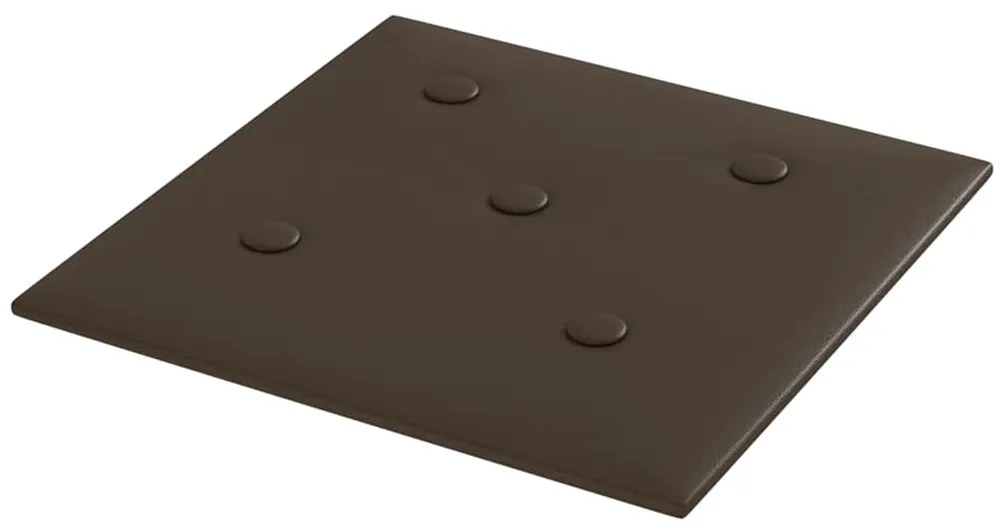 vidaXL Πάνελ Τοίχου 12 τεμ. Καφέ 30 x 30 εκ. 1,08 μ² Συνθετικό Δέρμα