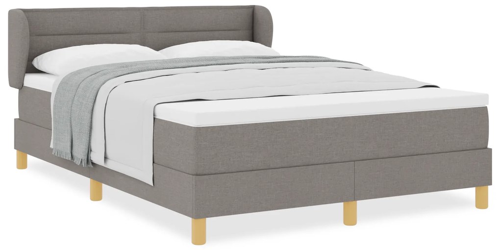 vidaXL κρεβάτι box spring με στρώμα σε ταουπέ, 160x200 εκ, ύφασμα