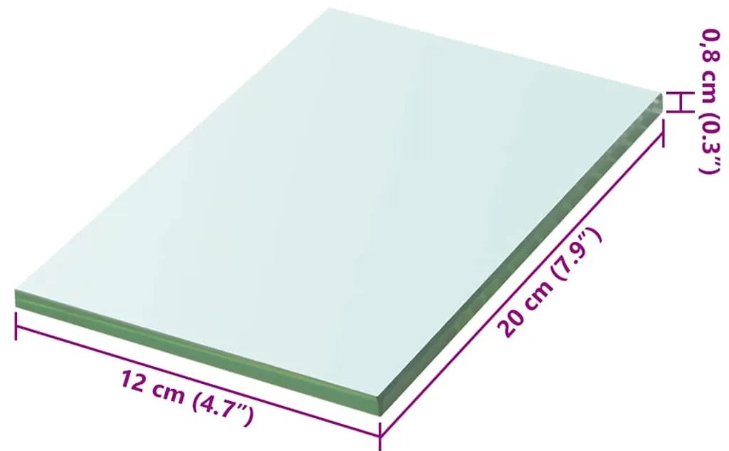 vidaXL Ράφι Πάνελ Διάφανο 20 x 12 εκ. Γυάλινο